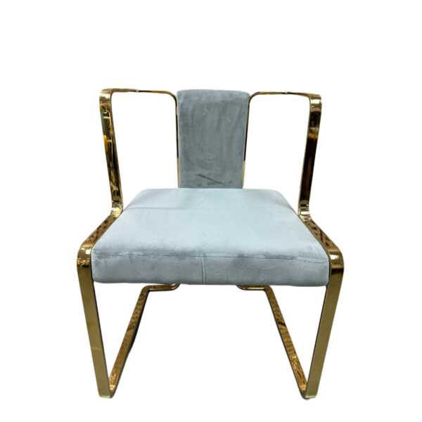 #CH 12-14 Grey Fabric Decorative Accent Chair with Gold Metal Frame