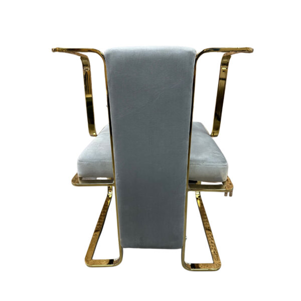 #CH 12-14 Grey Fabric Decorative Accent Chair with Gold Metal Frame - Image 4