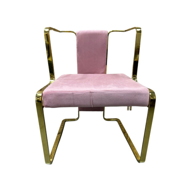 #CH 12-14 Pink Fabric Decorative Accent Chair with Gold Metal Frame