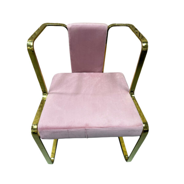 #CH 12-14 Pink Fabric Decorative Accent Chair with Gold Metal Frame - Image 2