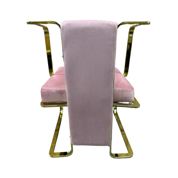 #CH 12-14 Pink Fabric Decorative Accent Chair with Gold Metal Frame - Image 3