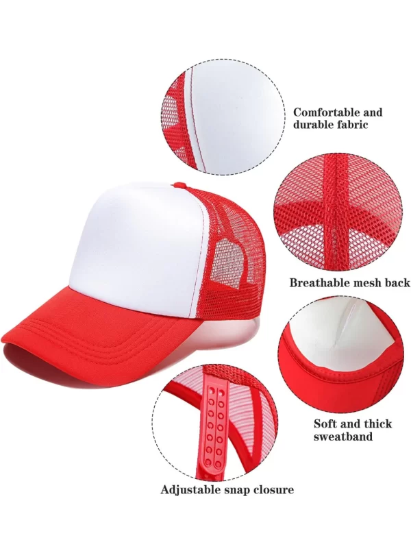 #MZ 01-01 Blank Sublimation Unisex Mesh Back Trucker Hat - 24PCS - Image 3