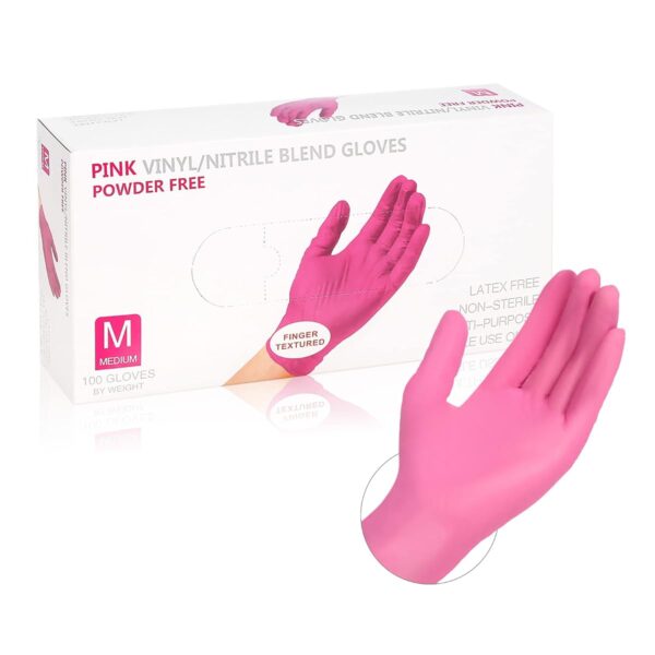 #NG 01-01 Pink Disposable 100PC Nitrile Gloves