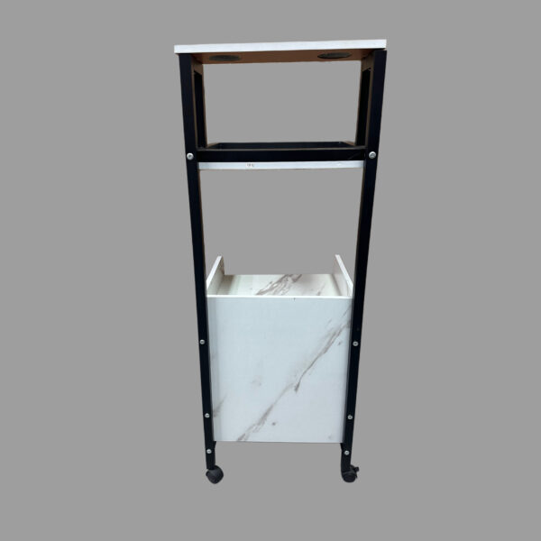 #WR 01-13 2 Drawer Black Metal Frame Salon Trolley - Image 5