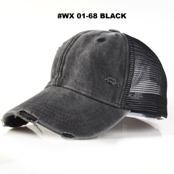 #WX 01-67/68/79/70 Washed Cotton Distressed Adjustable Mesh Back Hats - 2PCS for $60.00 - Image 4