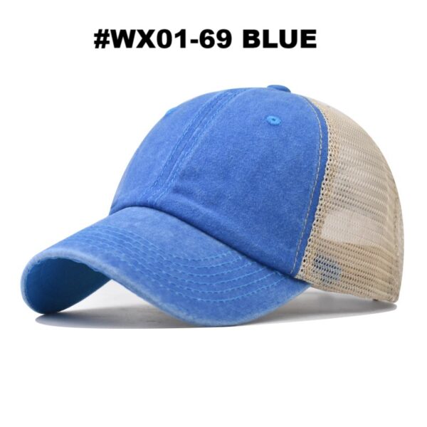 #WX 01-68/69/70 Washed Cotton Distressed Adjustable Mesh Back Hats - 2PCS for $60.00 - Image 4