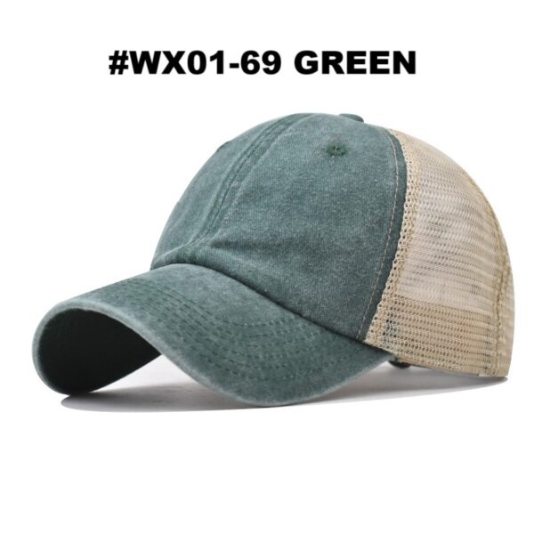 #WX 01-68/69/70 Washed Cotton Distressed Adjustable Mesh Back Hats - 2PCS for $60.00 - Image 3