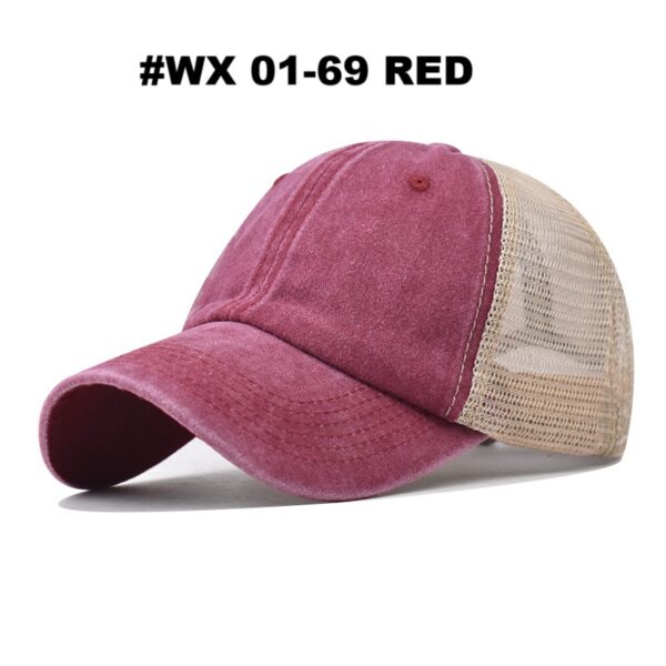 #WX 01-67/68/79/70 Washed Cotton Distressed Adjustable Mesh Back Hats - 2PCS for $60.00 - Image 6