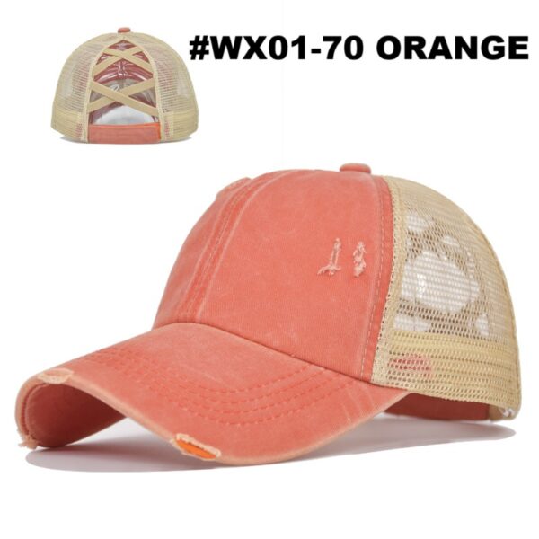 #WX 01-67/68/79/70 Washed Cotton Distressed Adjustable Mesh Back Hats - 2PCS for $60.00 - Image 9