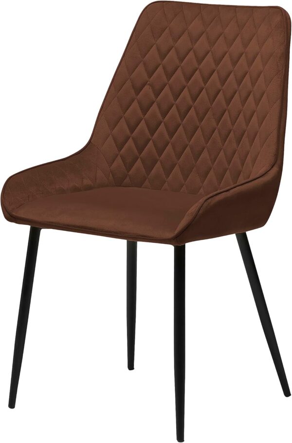 #CH 02-12 Velvet Accent Chair - Dark Brown