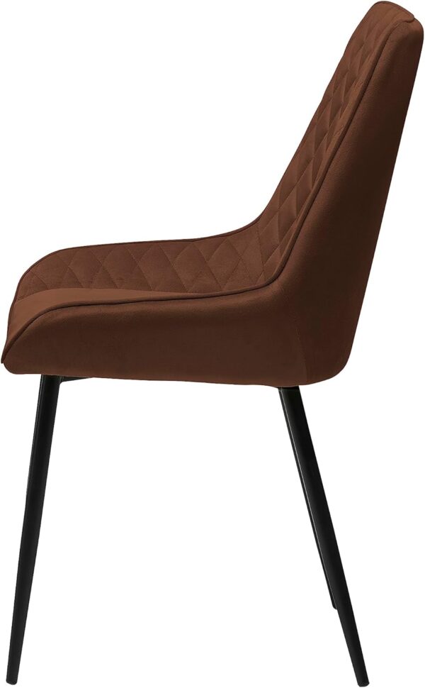 #CH 02-12 Velvet Accent Chair - Dark Brown - Image 2