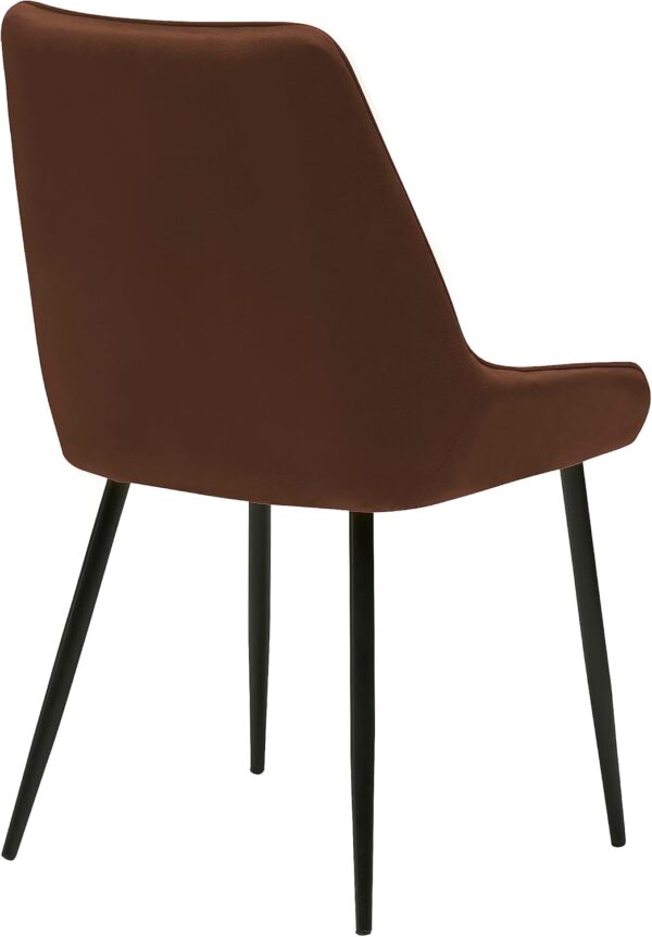 #CH 02-12 Velvet Accent Chair - Dark Brown - Image 3