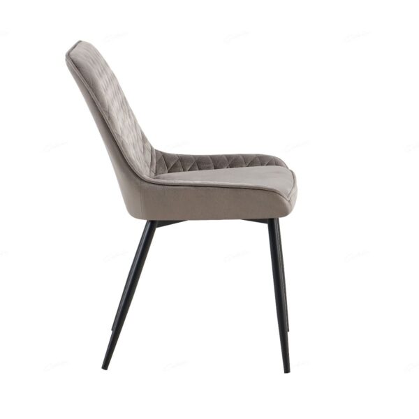 #CH 02-12 Velvet Accent Chair - Light Grey - Image 3