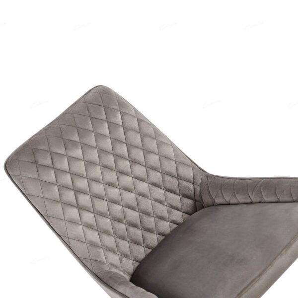 #CH 02-12 Velvet Accent Chair - Light Grey - Image 4