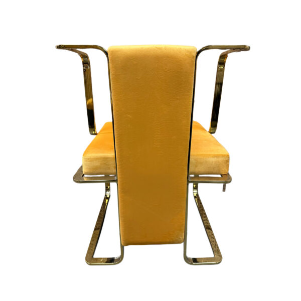 #CH 12-14 Yellow Fabric Decorative Accent Chair with Gold Metal Frame - Image 4