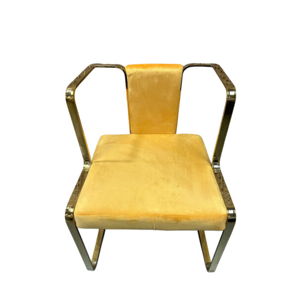 #CH 12-14 Yellow Fabric Decorative Accent Chair with Gold Metal Frame - Image 2