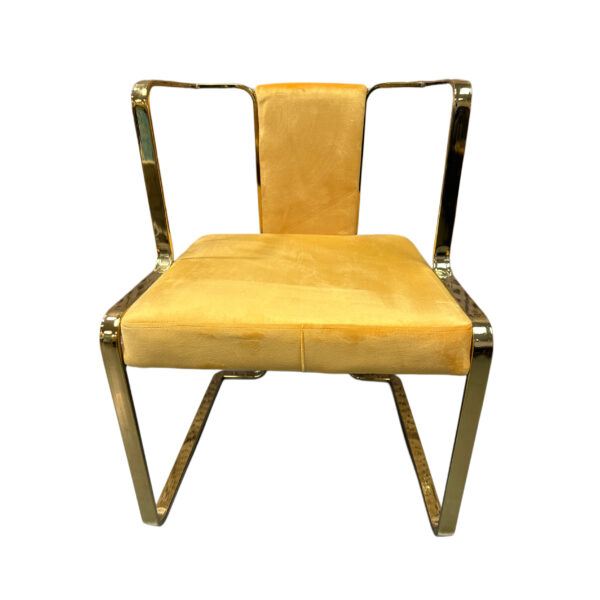 #CH 12-14 Yellow Fabric Decorative Accent Chair with Gold Metal Frame