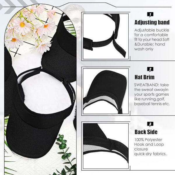 #NG 02-11 Blank Adjustable Sun Visor Hat - 24PCS - Image 3