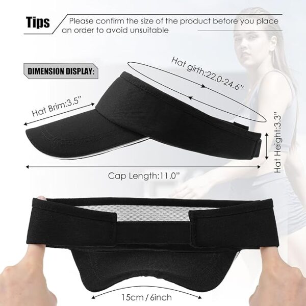 #NG 02-11 Blank Adjustable Sun Visor Hat - 24PCS - Image 4