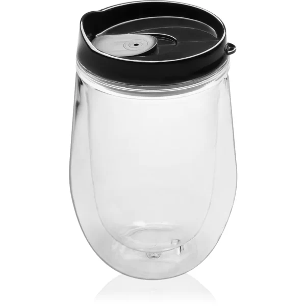 #NG 02-15 Clear 16oz Plastic Tumbler Cup with Straw - Image 2