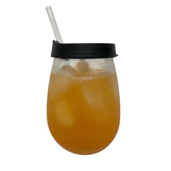 #NG 02-15 Clear 16oz Plastic Tumbler Cup with Straw