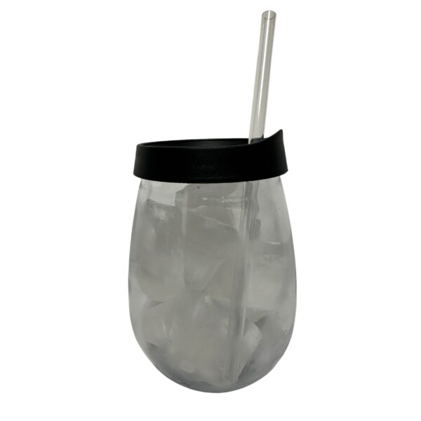 #NG 02-15 Clear 16oz Plastic Tumbler Cup with Straw - Image 5