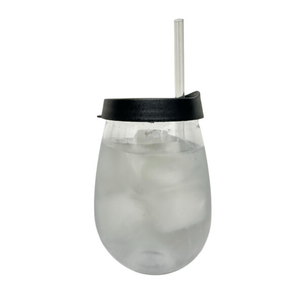 #NG 02-15 Clear 16oz Plastic Tumbler Cup with Straw - Image 4