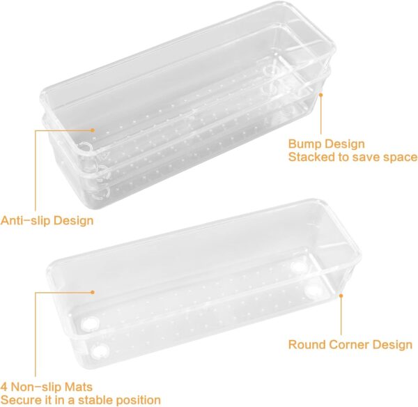 #SN 01-13 16PC Clear Plastic Drawer Organizer Set - Dotted Base - Image 9