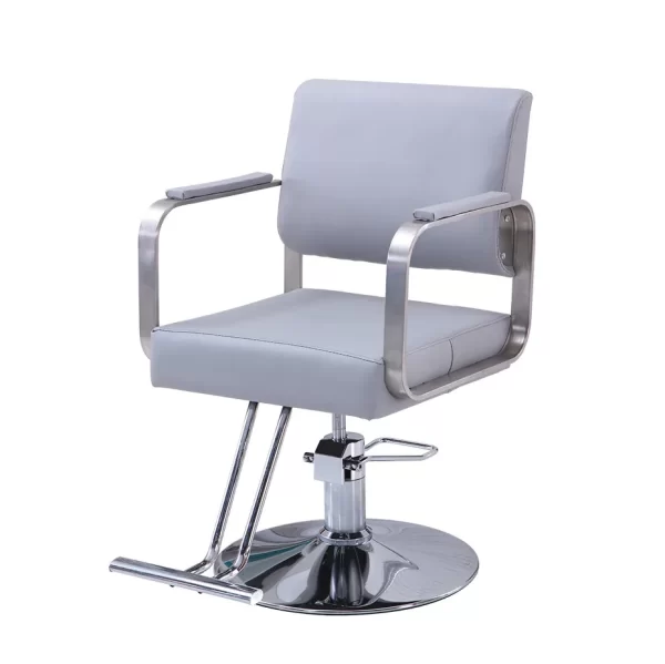 #BL 03-01 Grey Leatherette Salon Chair with Chrome Frame