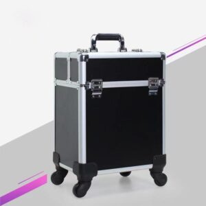 #MU 01-08 Black Single Layer Multi-use Cosmetic Train Case
