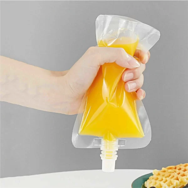 #WH 02-01 Disposable 500ML Clear Drink Spout Pouches - 12 Packs (144PCS) - Image 3