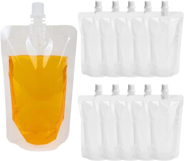 #WH 02-01 Disposable 500ML Clear Drink Spout Pouches - 12 Packs (144PCS) - Image 4
