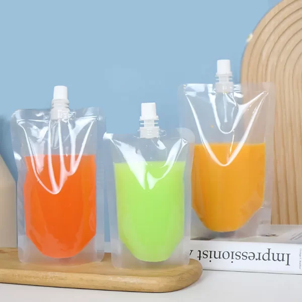 #WH 02-01 Disposable 500ML Clear Drink Spout Pouches - 12 Packs (144PCS)