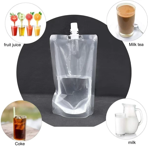 #WH 02-01 Disposable 500ML Clear Drink Spout Pouches - 12 Packs (144PCS) - Image 7