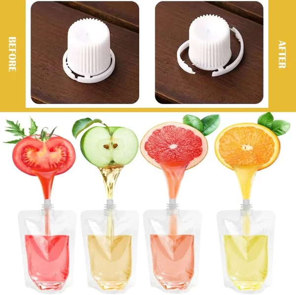 #WH 02-01 Disposable 500ML Clear Drink Spout Pouches - 12 Packs (144PCS) - Image 5