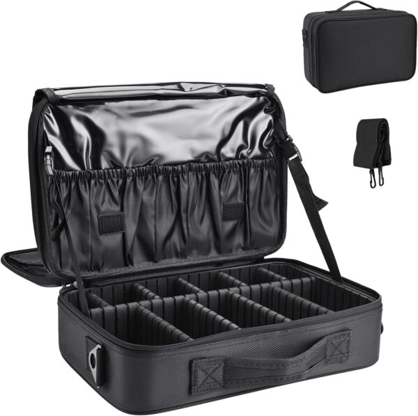 #MB 01-02 Small 13.5" Multi-use Fabric Cosmetic Case – Black
