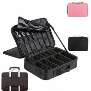 #MB 01-04 Large 16" Multi-use Fabric Cosmetic Case – Black