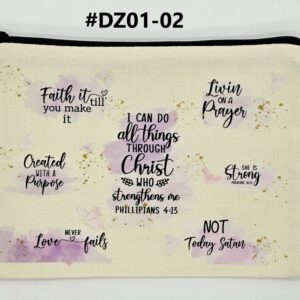 Printed 8" x 5.5" Cosmetic Canva Pouch