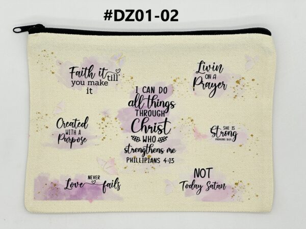 Printed 8" x 5.5" Cosmetic Canva Pouch