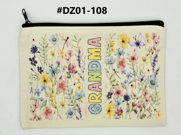 Printed 8" x 5.5" Cosmetic Canva Pouch - Image 15