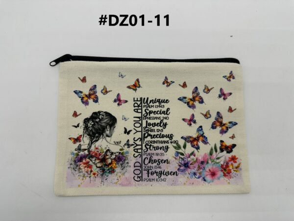 Printed 8" x 5.5" Cosmetic Canva Pouch - Image 2