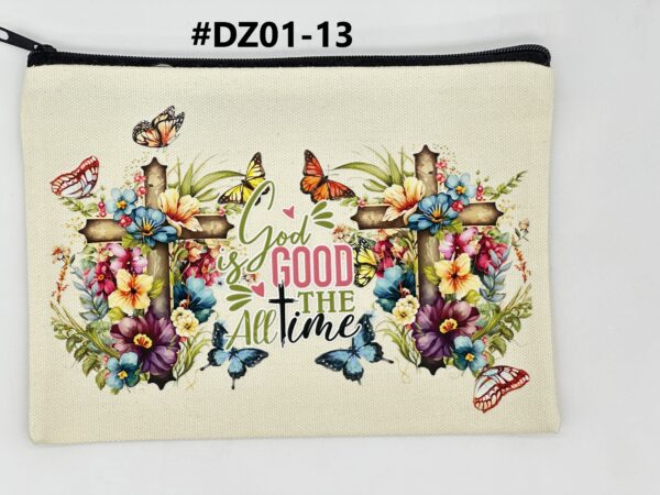 Printed 8" x 5.5" Cosmetic Canva Pouch - Image 3