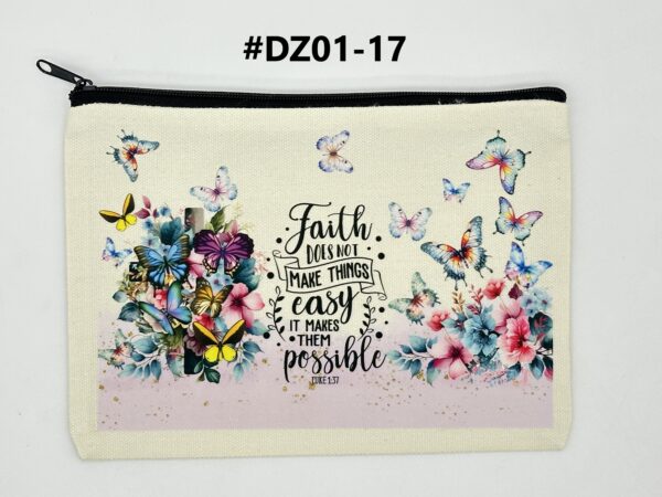 Printed 8" x 5.5" Cosmetic Canva Pouch - Image 4