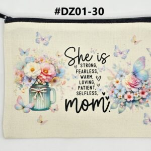 Printed 8" x 5.5" Cosmetic Canva Pouch - 24PCS