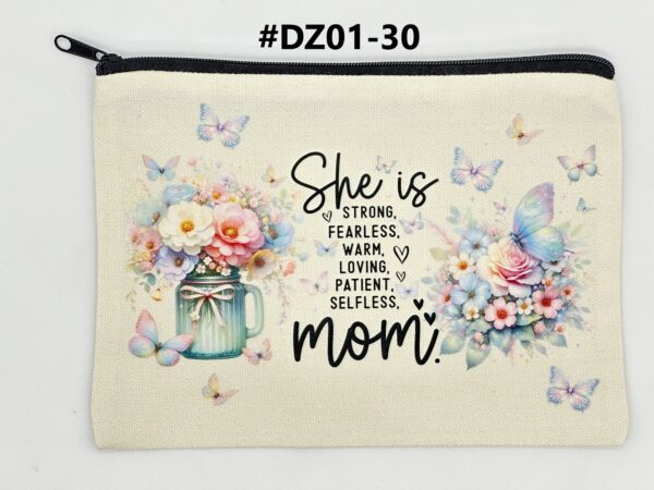 Printed 8" x 5.5" Cosmetic Canva Pouch - Image 5