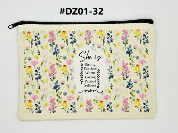 Printed 8" x 5.5" Cosmetic Canva Pouch - Image 6