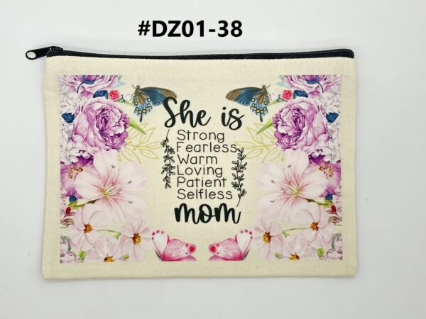 Printed 8" x 5.5" Cosmetic Canva Pouch - Image 7