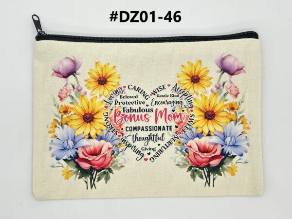 Printed 8" x 5.5" Cosmetic Canva Pouch - Image 8