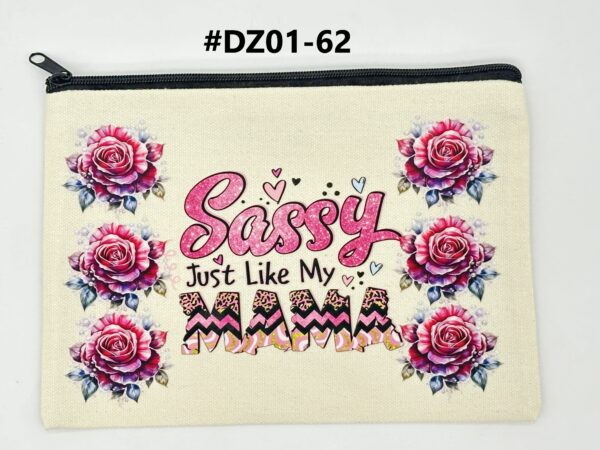 Printed 8" x 5.5" Cosmetic Canva Pouch - Image 10