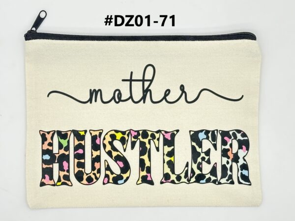 Printed 8" x 5.5" Cosmetic Canva Pouch - Image 11